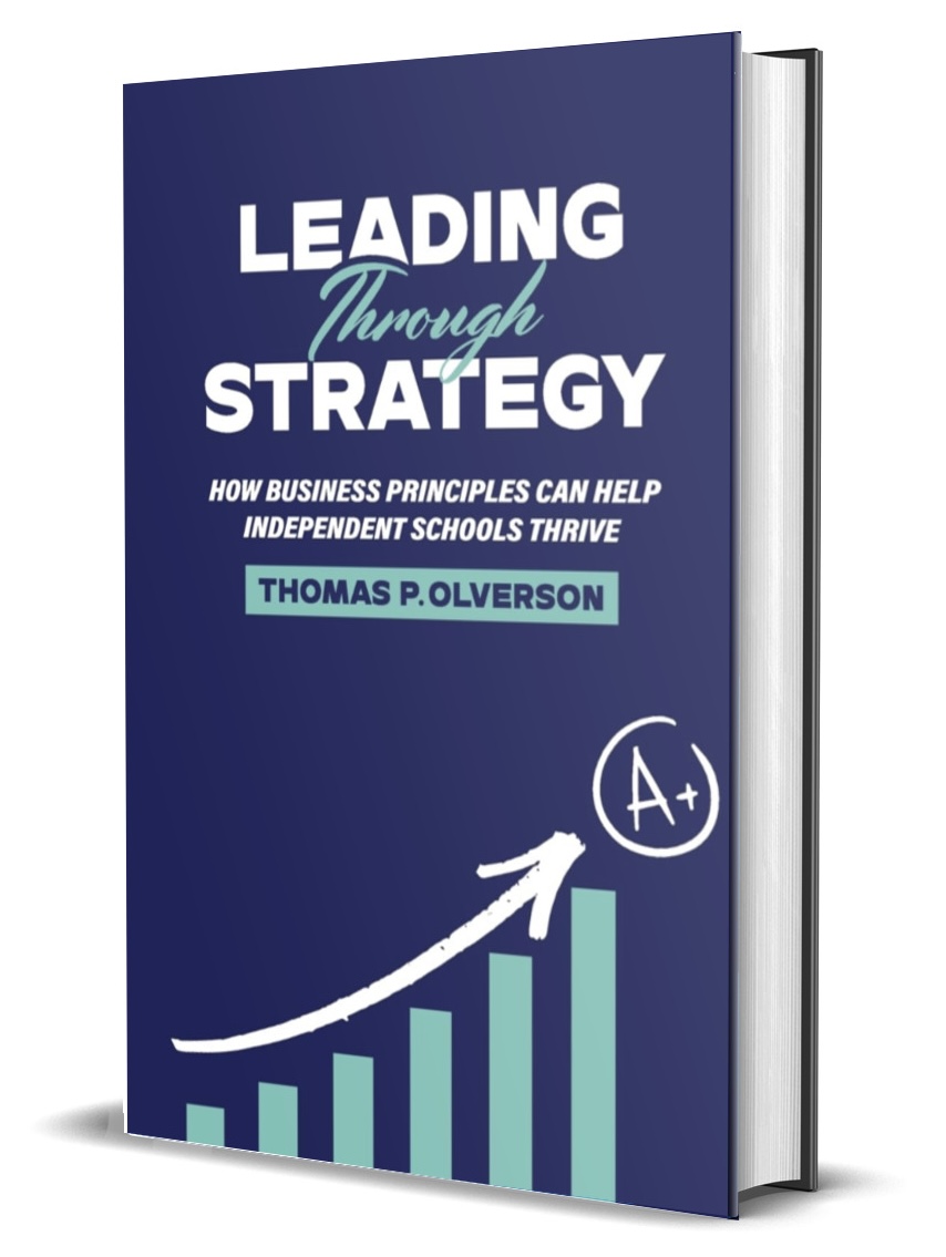 Leading Through Strategy book cover showing title and author Tom Olverson